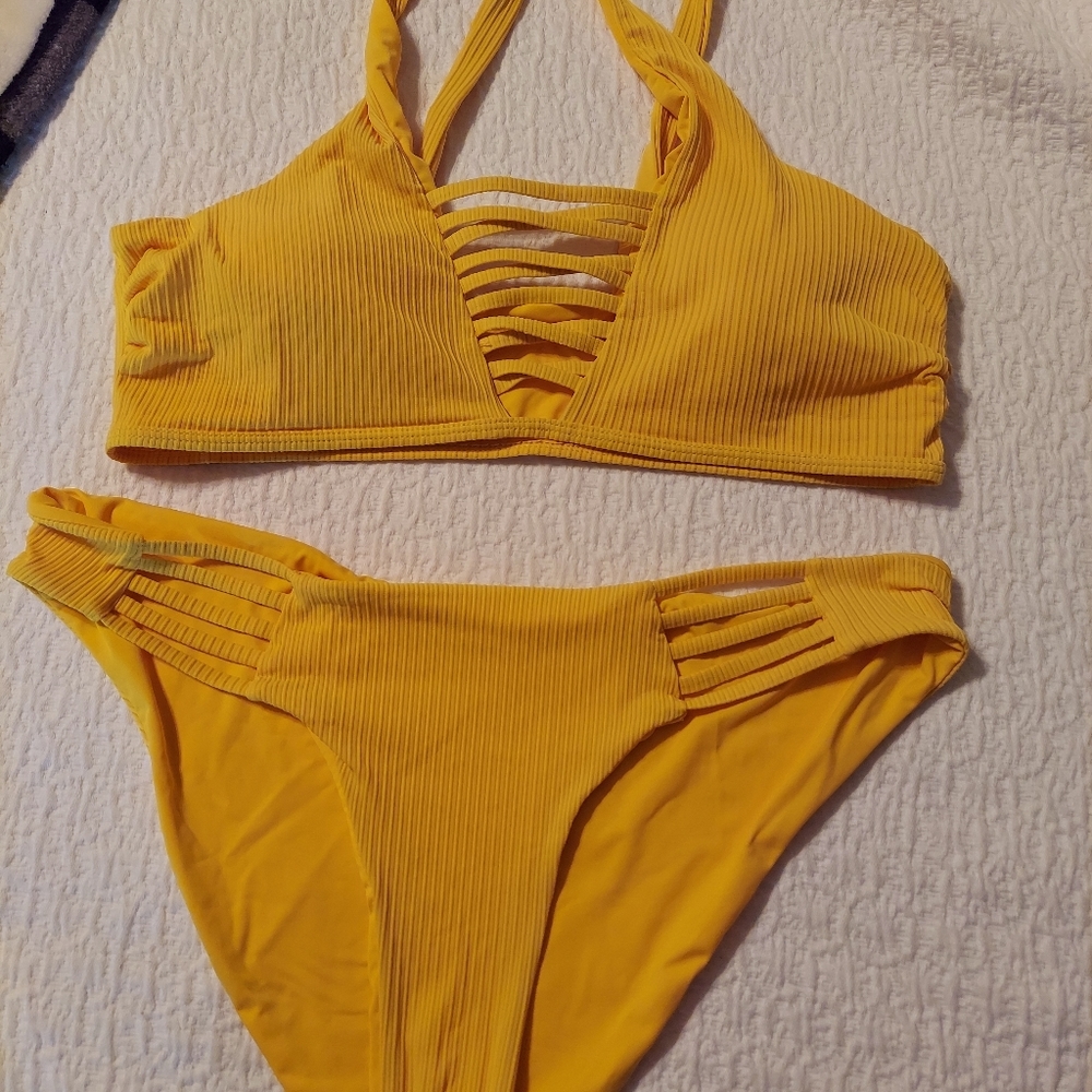 Bright golden yellow swimsuit